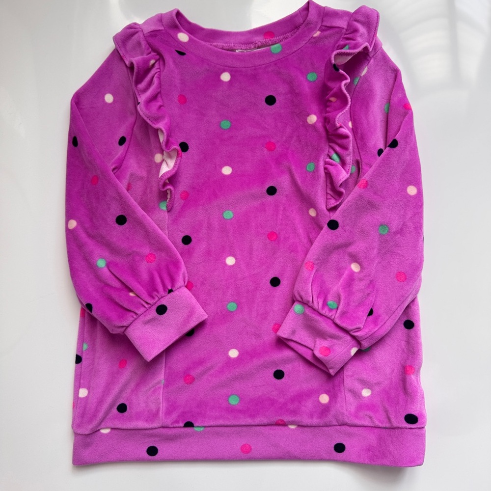 H&M 4T Purple Polka Dot Kids Velour Shirt (Girls)